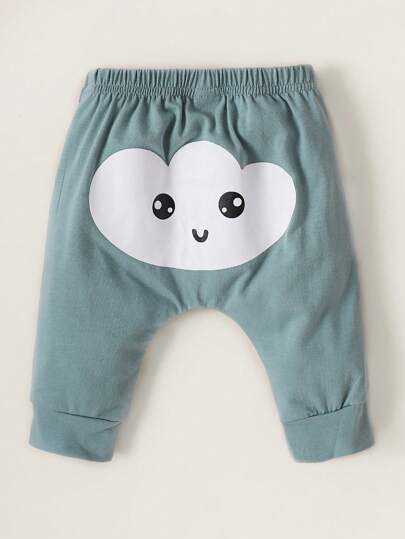 SHEIN Playful Pals مولود جديد 2 قطع بوديسوت صور رسوم كارتون & قطعة واحدة تي شيرت & 2 قطع بنطلون & قطعة واحدة جمبسوت & قبعة & مريلة & قفازات & طقم حقائب