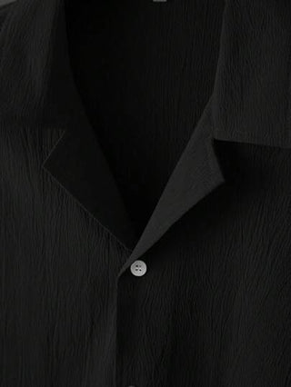 Manfinity Homme قميص موحدة اللون أزرار علوية للرجال