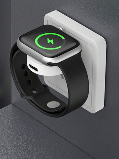 شاحن السلكي 2 في 1 USB + USB-C متوافق مع ساعة آبل، مناسب لجميع سلسلة ساعات آبل، مناسب للمكتب والسكن والمنزل