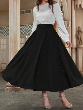 Modelyn تنورة ذات خصر عالي وجرس للنساء في فصل الخريف