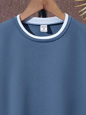 SHEIN تي شيرت قصير الأكمام 2 في 1 2في 1 للأولاد المراهقين بتصميم كتل اللون الكاجوال