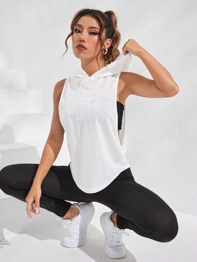 Streetz SHEIN Sport قميص ثقيل رياضي بطباعة شعار قبعة