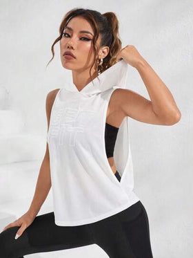 Streetz SHEIN Sport قميص ثقيل رياضي بطباعة شعار قبعة