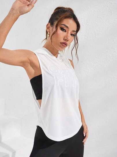 Streetz SHEIN Sport قميص ثقيل رياضي بطباعة شعار قبعة