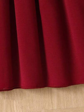 SHEIN فستان فتاتي صغير بحزام مزين ببطانة دانتيل متباينة