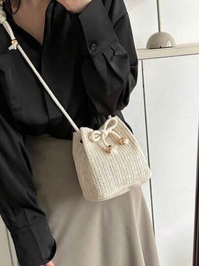 حقيبة كتف صغيرة قابلة للطي بسحاب (نمط طباعة النمر أو الزيبرا، اللون متغير عشوائيًا)