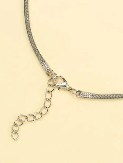 Yiwu Qiyou Accessories Co., LTD 50 قطعة سلسلة جلد أسود مضفر قابلة للتعديل 45 سم سلك شمع DIY قلادة يدوية قفل سحاب مجوهرات