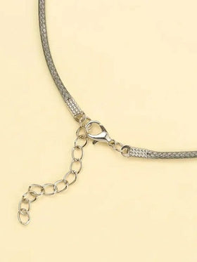 Yiwu Qiyou Accessories Co., LTD 50 قطعة سلسلة جلد أسود مضفر قابلة للتعديل 45 سم سلك شمع DIY قلادة يدوية قفل سحاب مجوهرات