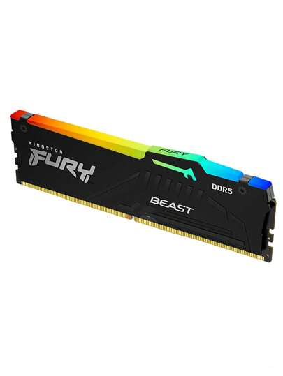 KINGSTON Kingston وحش الغضب RGB DDR5 16 جيجابايت / 32 جيجابايت 6000 ميجاهرتز ذاكرة الوصول العشوائي للكمبيوتر المكتبي المتحمسين للألعاب (أسود)