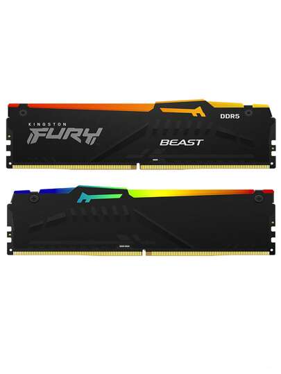 KINGSTON Kingston وحش الغضب RGB DDR5 16 جيجابايت / 32 جيجابايت 6000 ميجاهرتز ذاكرة الوصول العشوائي للكمبيوتر المكتبي المتحمسين للألعاب (أسود)