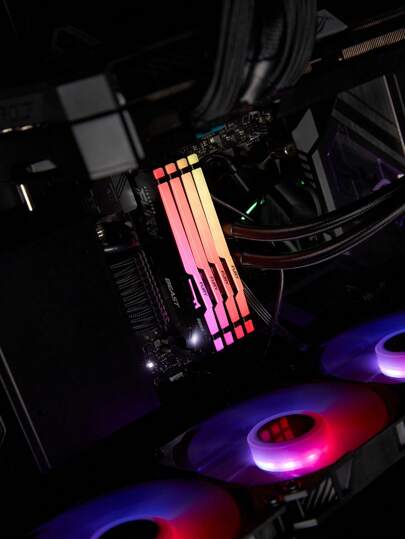 KINGSTON Kingston وحش الغضب RGB DDR5 16 جيجابايت / 32 جيجابايت 6000 ميجاهرتز ذاكرة الوصول العشوائي للكمبيوتر المكتبي المتحمسين للألعاب (أسود)