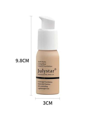 Julystar كريم أساس للتحكم في الزيت، 30 مل تغطية كاملة لكريم الأساس السائل تحت العيوب وتغير لون الجلد