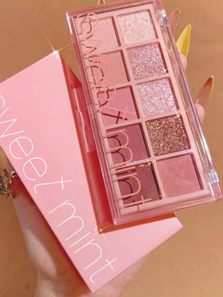 Sweet mint 10 ألوان مادة لوحة ظلال العيون , قطعة واحدة عالي مصطبغة ضد للماء متين ظلال عيون طبق ظلال العيون