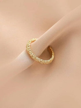 1 قطعة خاتم نمط مصقول لمسة رجعية، تصميم نخبوي بسيط تصميم مبسط وراق كإكسسوار للنساء