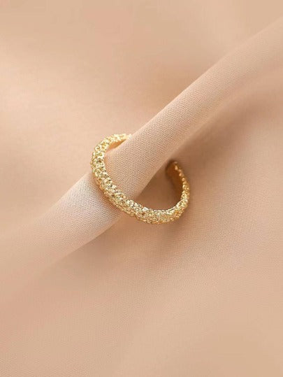 1 قطعة خاتم نمط مصقول لمسة رجعية، تصميم نخبوي بسيط تصميم مبسط وراق كإكسسوار للنساء