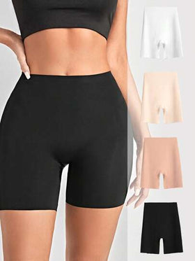 SHEIN شورت داخلي سادة غير ظاهر - 4 قطع