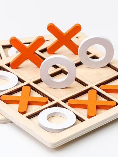 مجموعة 1 من كتل خشبية للعبة الأكس والصفر 3x3 ، لعبة تعليمية للأطفال لتمرين المنطق والتفكير ، لعبة طاولة للديكور عيد الميلاد