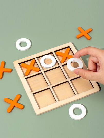 مجموعة 1 من كتل خشبية للعبة الأكس والصفر 3x3 ، لعبة تعليمية للأطفال لتمرين المنطق والتفكير ، لعبة طاولة للديكور عيد الميلاد