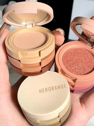 HERORANGE ظلال العيون ثلاثي الألوان , مادة يخلق متعدد الطبقات مكياج العين