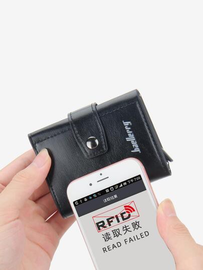 محفظة بطاقات ، حامل بطاقة الائتمان قطعة واحدة مزود بحماية RFID، محفظة ذكية معدنية ألمنيوم بتصميم بسيط للرجال والنساء