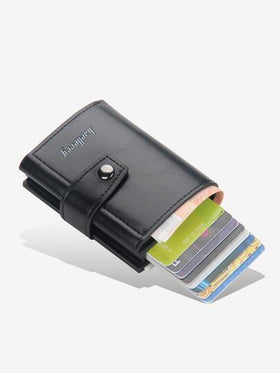 محفظة بطاقات ، حامل بطاقة الائتمان قطعة واحدة مزود بحماية RFID، محفظة ذكية معدنية ألمنيوم بتصميم بسيط للرجال والنساء