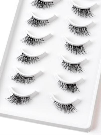 Homaylash رموش صناعية , 10 زوج / حزمة نصف رموش صناعية , 11mm طبيعي متقاطع أسلوب لألياف الاصطناعية فايبر عين رمشة شفاف حزام رموش مزيفة الى الاستخدام اليومي رموش رموش اصطناعي