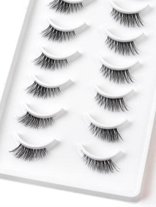 Homaylash رموش صناعية , 10 زوج / حزمة نصف رموش صناعية , 11mm طبيعي متقاطع أسلوب لألياف الاصطناعية فايبر عين رمشة شفاف حزام رموش مزيفة الى الاستخدام اليومي رموش رموش اصطناعي