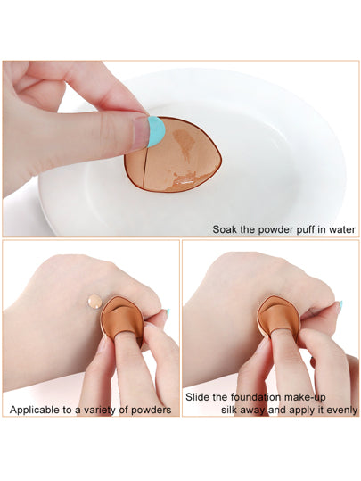 HMQ beauty علبة تحتوي على 5 قطع إسفنج مكياج بشكل وسادة هواء صغيرة بشكل إبهام لتطبيق المكياج حول الأنف والعين، أداة مكياج للسيدات
