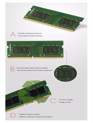 KINGSTON ذاكرة ألعاب كينغستون DDR4 سعة 16 جيجا بايت 32 جيجا بايت 8 جيجا بايت بسرعة 3200 ميجا هرتز 1.2 فولت 260 شريحة رام لأجهزة الكمبيوتر المحمول
