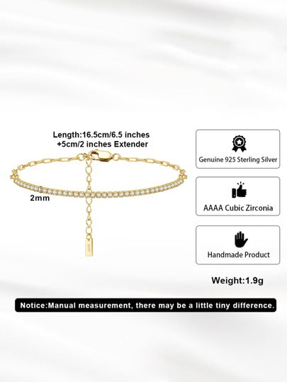 ORSA JEWELS سوار تنس نصف فضة كاملة الأصالة عيار 925 وسلسلة يد من الكوبيكي بدرجة 4a للنساء الرائعات أفضل هدية للعيد الزواج الخطوبة والمجوهرات العرائس