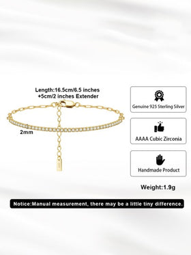ORSA JEWELS سوار تنس نصف فضة كاملة الأصالة عيار 925 وسلسلة يد من الكوبيكي بدرجة 4a للنساء الرائعات أفضل هدية للعيد الزواج الخطوبة والمجوهرات العرائس