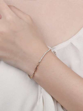 ORSA JEWELS سوار تنس نصف فضة كاملة الأصالة عيار 925 وسلسلة يد من الكوبيكي بدرجة 4a للنساء الرائعات أفضل هدية للعيد الزواج الخطوبة والمجوهرات العرائس