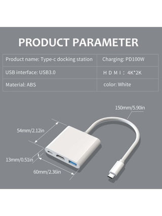 محول NADODO USB C HDMI متوافق مع أجهزة الكمبيوتر المحمول أبل، مهايئ HDMI PRO مع منفذ USB 3.0 و منفذ شحن PD [متوافق مع Thunderbolt 3] لأجهزة Air, iPad Pro, XPS, Surface Go/Pro 8, Galaxy S21