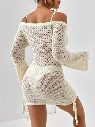 SHEIN Essnce فستان صيفي بدون بكيني كفاية على الكتف، متقاطع الجانب