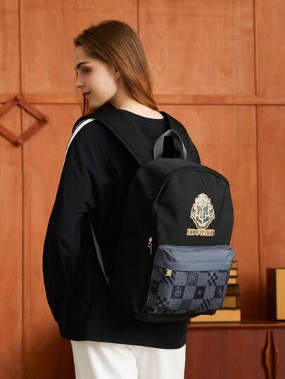 HARRY POTTER X SHEIN حقيبة ظهر كلاسيكية متوسطة الحجم بسعة كبيرة،مقاومة للماء،طراز كاجوال كلاسيكي، قابلة للتعديل للفتيات المراهقات والنساء الطالبات،مناسبة للكلية والعمل والأعمال والتنقل والخارج والجولات، خفيفة الوزن ومتينة، حقيبة ظهر صغيرة أنيقة ومميزة للع