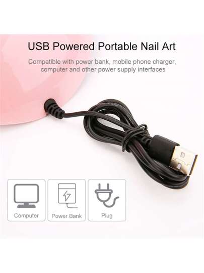 مجفف أظافر قطعة واحدة لتجفيف الجل الممدد الأكريلي ب- 18قطعة LED عالية الطاقة وموفر بالطاقة USB محمول