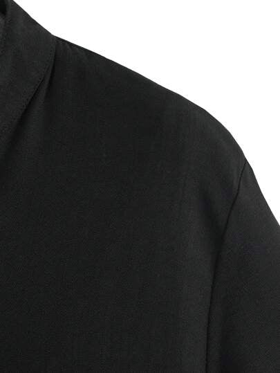 Manfinity Homme قميص غير ملائم ذو لون أحادي للرجال، قميص كاجوال نصف أزرار