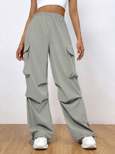 EZwear بنطلون كارجو جيب جانبي قلاب