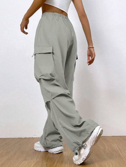 EZwear بنطلون كارجو جيب جانبي قلاب