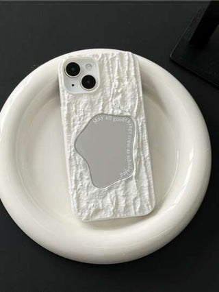 غطاء هاتف بملمس التفاح متوافق مع iPhone15/15Plus/15Pro/15Promax مع مرآة