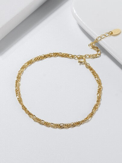 ORSA JEWELS سوار سلسلة مزدوجة من الفضة الاسترلينية الأصلية 925 ، سلسلة يد للنساء مكتشفة ، مجوهرات مصقولة للإنهاء ، هدية لعيد الميلاد ، والذكرى السنوية ، والزفاف ، وحفلة العطلات