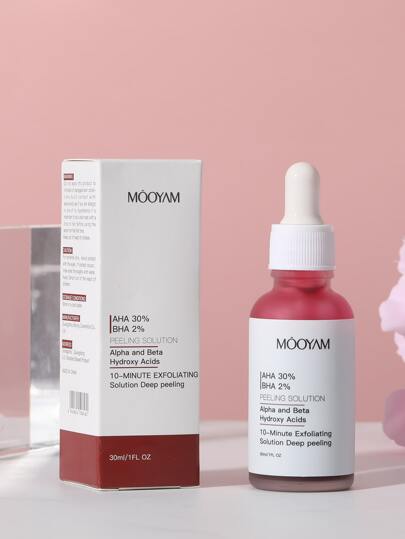 MOOYAM محلول تقشير AHA 30% + BHA 2%، سيروم قوي لتغذية وترطيب الوجه 30٪ حمض غليكوليك AHA مع حمض اللاكتيك وصبار الألوة، مضاد للشيخوخة ومفتح ومهدئ، لتنعيم البشرة وجعلها نضرة، يعمل بسلاسة على تقشير الوجه، للتخلص من حب الشباب وندباته وتصغير حجم المسام...
