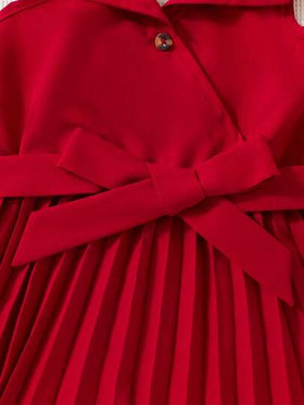SHEIN Elladie kids فستان بوسط مربوط وياقة منسدلة للبنات، فستان أنيق وأنيق للمناسبات