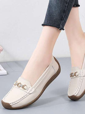 حذاء كاجوال مسطح أنيق للنساء موديل خريف 2025 مزين بسلسلة من الراين