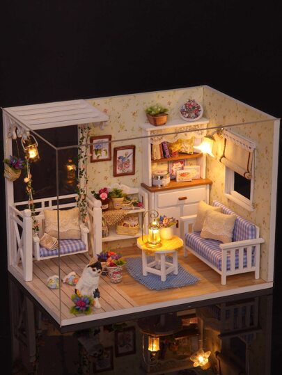 طقم المواد خشب DIY حديث محل قهوة تصميم DIY الى منزل قطعة واحدة
