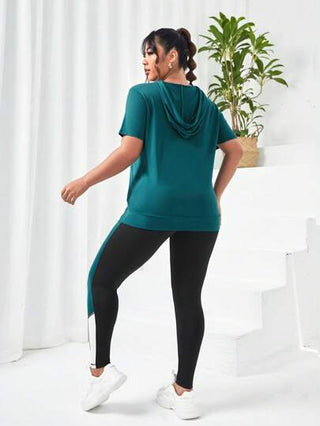 Sport Studio مجموعة رياضية نسائية ذات خصر مربوط بسحاب وكابور