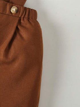 SHEIN للاولاد الاطفال عقدة الفراشة أمامية قميص & جاكيت صدري & شورت بحمالات & قبعة
