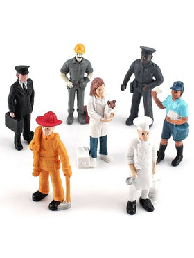 7 قطع / مجموعة نماذج واقعية لأشخاص الألعاب الرملية تشمل رجل إطفاء ، خباز ، شرطي ، طبيب بيطري ، عامل إنشاءات كديكور غرفة ، هدايا عيد الميلاد ، كتل ألوان لكتل الألوان ، حيوانات للأطفال ، هدايا عيد الميلاد للأطفال ، ألعاب للأولاد