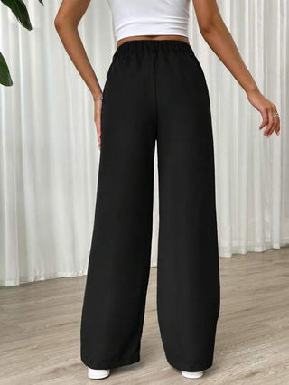 EZwear بنطلون لون أسود قطعة واحدة بجيب مائل، ملابس رمضان