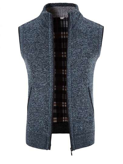 جاكيت كاردجان كاجوال رجالية كورية الطراز ضيقة القصة مزودة بسحاب كامل، مبطنة حرارياً سميكة مع جيوب، مناسبة للخريف والشتاء